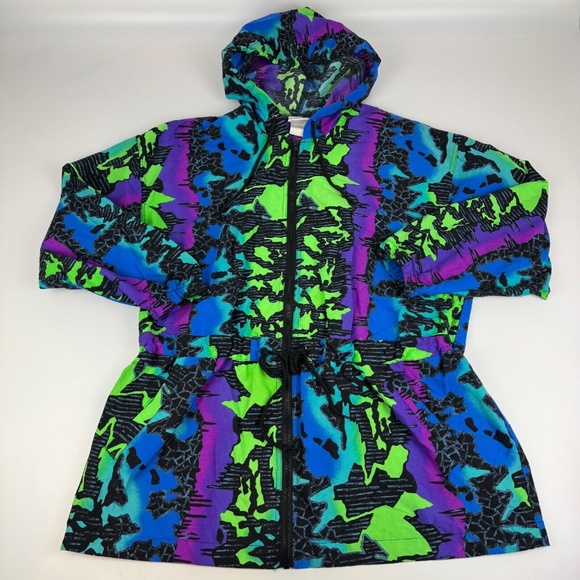 Speedo Jackets & Blazers - Vintage 90's Speedo Womens Size M Full Zip Radical Color Design Made in USA